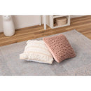 クッション 40×40cm ニット 編み込み おしゃれ くすみ 色 アースカラー 韓国インテリア コットン 綿 かわいい もこもこ ガーリー ロマンチック 姫系 ピンク 白 【納期B】【azm-fab-101】