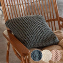 クッション 40×40cm ニット 編み込み おしゃれ くすみ 色 アースカラー 韓国インテリア コットン 綿 かわいい もこもこ ガーリー ロマンチック 姫系 ピンク 白 【納期B】【azm-fab-101】