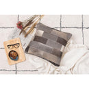 クッション 45×45cm 本革 牛革 レザー コットン 綿 パッチワーク おしゃれ アメカジ アメリカン 北欧 西海岸 アンティーク調 レンガ風 デザイン 厚み 分厚い 【納期B】【azm-fab-102】