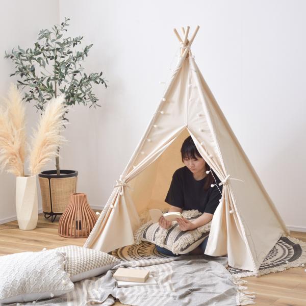 ティピーテント テント インテリア 飾りつけ 屋内用 室内 ダイニング 子ども部屋 子供部屋 オブジェ かわいい おしゃれ 【納期B】【azm-gls-93】
