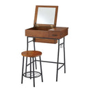 ドレッサー スツール セット 椅子 鏡 ミラー 収納 小物入れ デスク 机 テーブル シンプル 天然木 スチール 脚 コンパクト 1人暮らし ひとり暮らし ナチュラル 【納期A】【azm-gt-312】
