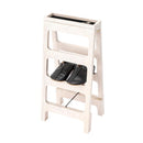 シューズラック 3段 スリッパラック 木製 天然木 折りたたみ 折り畳み シンプル ナチュラル 北欧 カントリー デザイン カフェ風 おしゃれ 白 ホワイト 茶色 【納期B】【azm-gt-666】