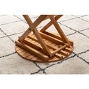 折りたたみテーブル 45cm カフェテーブル ベランダ 屋外 おしゃれ 庭 ガーデン 木 ウッド 折り畳み 簡易 サイドテーブル 円形 丸 ラウンド ナチュラル 北欧 【納期B】【azm-gt-668】