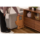 折りたたみテーブル 45cm カフェテーブル ベランダ 屋外 おしゃれ 庭 ガーデン 木 ウッド 折り畳み 簡易 サイドテーブル 円形 丸 ラウンド ナチュラル 北欧 【納期B】【azm-gt-668】