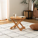 折りたたみテーブル 45cm カフェテーブル ベランダ 屋外 おしゃれ 庭 ガーデン 木 ウッド 折り畳み 簡易 サイドテーブル 円形 丸 ラウンド ナチュラル 北欧 【納期B】【azm-gt-668】