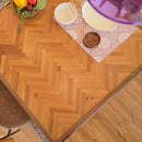 ダイニングテーブル 天然木製 長方形 北欧 おしゃれ ヘリンボーン 天板 【納期A】【azm-gt-874】