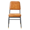 ダイニングチェア 本皮 レザー おしゃれ シンプル 北欧 カフェ風 クッション性 座面 背もたれ 肘掛けなし ひじ無し スチール 脚 細い カジュアル レトロ 【納期A】【azm-guy-251】