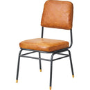 ダイニングチェア 本皮 レザー おしゃれ シンプル 北欧 カフェ風 クッション性 座面 背もたれ 肘掛けなし ひじ無し スチール 脚 細い カジュアル レトロ 【納期A】【azm-guy-251】