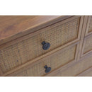 チェスト 棚 タンス たんす 天然木 ラタン アジアン 南国系 リゾート家具 収納 引き出し 幅80cm 木製 カジュアル ナチュラル スチール脚 異素材 おしゃれ 【納期A】【azm-guy-372】