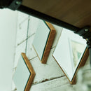 ミラー 3個セット 壁掛け 鏡 おしゃれ 円形 丸型 ナチュラル カントリー インテリア ウォールミラー 壁 ひし形 菱形 菱型 【納期B】【azm-guy-816】