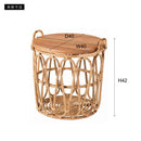 サイドテーブル リビングテーブル ローテーブル センターテーブル ソファサイド バスケット 収納 木製 天板 円形 丸型 サークル ラウンド アジアン カフェ風 【納期A】【azm-guy-821】