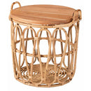 サイドテーブル リビングテーブル ローテーブル センターテーブル ソファサイド バスケット 収納 木製 天板 円形 丸型 サークル ラウンド アジアン カフェ風 【納期A】【azm-guy-821】