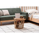 サイドテーブル リビングテーブル ローテーブル センターテーブル ソファサイド バスケット 収納 木製 天板 円形 丸型 サークル ラウンド アジアン カフェ風 【納期A】【azm-guy-821】