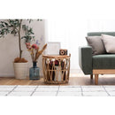 サイドテーブル リビングテーブル ローテーブル センターテーブル ソファサイド バスケット 収納 木製 天板 円形 丸型 サークル ラウンド アジアン カフェ風 【納期A】【azm-guy-821】