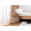 サイドテーブル リビングテーブル ローテーブル センターテーブル ソファサイド バスケット 収納 木製 天板 円形 丸型 サークル ラウンド アジアン カフェ風 【納期A】【azm-guy-821】