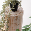 インテリアベース 土台 グリーンベース 飾り台 天然木製 丸太 シンプル ホワイト 白木目 カントリー調 ナチュラル 北欧 インテリア 装飾 直径20cm 高さ 約70cm 【納期B】【azm-guy-926】