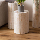 グリーンベース 飾り台 天然木製 丸太 インテリアベース 土台 シンプル ホワイト 白木目 カントリー調 北欧 インテリア 飾り 装飾 直径30cm 高さ40cm 【納期B】【azm-guy-928】