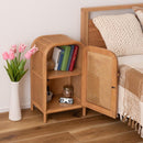 キャビネット 木製 おしゃれ 完成品 北欧 ナチュラル カントリー 2段 扉付き 目隠し ベッドサイド 寝室 ソファサイド リビング かわいい 小型 ミニ 収納棚 【納期A】【azm-guy-931】