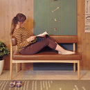 ダイニングベンチ 背もたれ付き 2人掛け コーナータイプ 片肘掛け 【納期A】【azm-hoc-152】