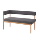 ダイニングベンチ 背もたれ付き 2人掛け コーナータイプ 片肘掛け 【納期A】【azm-hoc-152】