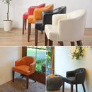 ダイニングチェア おしゃれ フェイクレザー 合成皮革 木製脚 天然木 北欧 アメリカン ビンテージ風 レトロ 赤 レッド カントリー 椅子 ダイニングチェアー 1脚 【納期A】【azm-hoc-55】