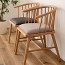 ダイニングチェア 椅子 北欧 おしゃれ ナチュラル アームチェア ウィンザーチェアー 天然木製 背もたれ カフェ風 合わせやすい カントリー クッション座面 単品 【納期A】【azm-hoc-76】