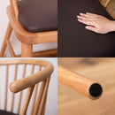 ダイニングチェア 椅子 北欧 おしゃれ ナチュラル アームチェア ウィンザーチェアー 天然木製 背もたれ カフェ風 合わせやすい カントリー クッション座面 単品 【納期A】【azm-hoc-76】