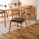 ダイニングチェア 椅子 北欧 おしゃれ ナチュラル アームチェア ウィンザーチェアー 天然木製 背もたれ カフェ風 合わせやすい カントリー クッション座面 単品 【納期A】【azm-hoc-76】