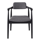 ダイニングチェア 1脚 単品 北欧 モダン カントリー おしゃれ デザイン 椅子 デザイン ひじ掛け 肘付き 都会的 アーバン カーブ 湾曲 黒 ブラック グレー 【納期A】【azm-jpc-212】