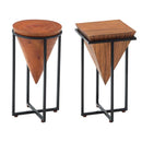 サイドテーブル おしゃれ 北欧 スタイリッシュ 木製 円形 丸 正方形 角型 スチール 脚 黒 ブラック 天然木 テーブル モダン ナチュラル カントリー 木目 【納期A】【azm-jw-101】