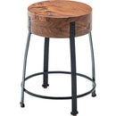 ウッドスツール スツール 椅子 天然木 スチール脚 オットマン サイドチェア サイドテーブル アメリカン 北欧 ナチュラル カントリー カフェ風 インテリア 【納期A】【azm-jw-107】