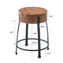 ウッドスツール スツール 椅子 天然木 スチール脚 オットマン サイドチェア サイドテーブル アメリカン 北欧 ナチュラル カントリー カフェ風 インテリア 【納期A】【azm-jw-107】