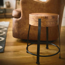 ウッドスツール スツール 椅子 天然木 スチール脚 オットマン サイドチェア サイドテーブル アメリカン 北欧 ナチュラル カントリー カフェ風 インテリア 【納期A】【azm-jw-107】