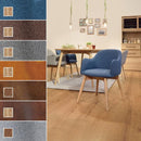 ダイニングチェア 北欧 おしゃれ デザイン ダイニングチェアー 椅子 天然木 脚 布地 ファブリック ソフトレザー 座面 完成品 ブルー 青 ブラウン 茶色 グレー 【納期A】【azm-krm-010】