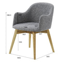 ダイニングチェア 北欧 おしゃれ デザイン ダイニングチェアー 椅子 天然木 脚 布地 ファブリック ソフトレザー 座面 完成品 ブルー 青 ブラウン 茶色 グレー 【納期A】【azm-krm-010】