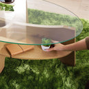 オーバルテーブル 円形 天板 ガラステーブル 楕円形 テーブル ローテーブル ガラス天板 センターテーブル 【納期A】【azm-le-454】