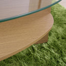 オーバルテーブル 円形 天板 ガラステーブル 楕円形 テーブル ローテーブル ガラス天板 センターテーブル 【納期A】【azm-le-454】