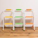 脚立 2段 ステップ台 折りたたみ 折り畳み おしゃれ かわいい ステップ オレンジ 黄色 イエロー 緑 グリーン 持ち手 pop ポップ カジュアル 屋内用 リビング 【納期B】【azm-lfs-007】