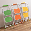 脚立 2段 ステップ台 折りたたみ 折り畳み おしゃれ かわいい ステップ オレンジ 黄色 イエロー 緑 グリーン 持ち手 pop ポップ カジュアル 屋内用 リビング 【納期B】【azm-lfs-007】