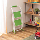 脚立 2段 ステップ台 折りたたみ 折り畳み おしゃれ かわいい ステップ オレンジ 黄色 イエロー 緑 グリーン 持ち手 pop ポップ カジュアル 屋内用 リビング 【納期B】【azm-lfs-007】