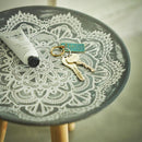 トレーテーブル サイドテーブル トレー トレイ 天板 お盆 取り外し 円形テーブル 丸テーブル おしゃれ かわいい ソファサイド ベッドサイド ガーリー 北欧 【納期B】【azm-lfs-190】