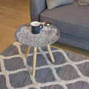 サイドテーブル トレー トレイ 天板 お盆 取り外し ラウンドテーブル 円形テーブル 丸形テーブル 丸型 おしゃれ かわいい ソファサイド ベッドサイド 北欧 柄 【納期B】【azm-lfs-191】