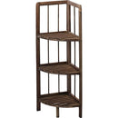 コーナーシェルフ シェルフ コーナー 角 隅 3段シェルフ 棚 収納棚 木製 ウッド おしゃれ フォールディングシェルフコーナー 【納期B】【azm-lfs-365br】