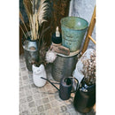 スチール缶 ゴミ箱 ごみ箱 インテリア バケツ 小物入れ 収納 ブロンズ グリーン 緑 アイボリー 白系 シルバー 銀 アンティーク調 レトロ 【納期B】【azm-lfs-426】