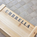 傘立て おしゃれ 木製 傘たて 天然木 玄関 エクステリア 北欧 カフェ カジュアル レトロ ナチュラル カントリー 英字 英語 アンブレラスタンド 収納ラック 【納期B】【azm-lfs-474br】