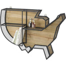 ウォールラック 壁掛け インテリア 壁 ラック 棚 収納 飾り棚 小物置き 収納 アメリカ デザイン USA ルート66 かっこいい スチール 天然木 ナチュラル 【納期B】【azm-lfs-591】