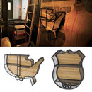 ウォールラック 壁掛け インテリア 壁 ラック 棚 収納 飾り棚 小物置き 収納 アメリカ デザイン USA ルート66 かっこいい スチール 天然木 ナチュラル 【納期B】【azm-lfs-591】