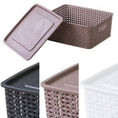 ふた付きボックス Sサイズ 蓋付きボックス 収納 かご 網目 マルチ収納 小物収納 【納期B】【azm-lfs-691】