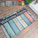 ドアマット 玄関 おしゃれ 北欧 アメリカン 木目柄 板 柄 屋外 玄関マット 屋外マット 室内マット エントランスマット カラフル 英字 ゴム 【納期B】【azm-lfs-753】