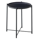 トレーテーブル サイドテーブル ミニテーブル トレー 天板 取り外し お盆 シャープ モノトーン ホワイト ブラック 白 黒 ナイトテーブル 丸テーブル ラウンド 【納期B】【azm-lfs-880】